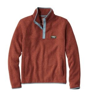 LL Bean Men's Pullover Sweater Fleece XL REG Slightly Fitted Red Chestnut 298050